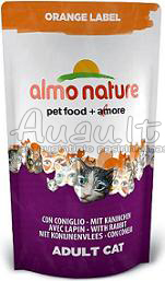 Almo Nature Oranžinė etiketė Suaugusių kačių visavertis ėdalas su triušiena 750g.
